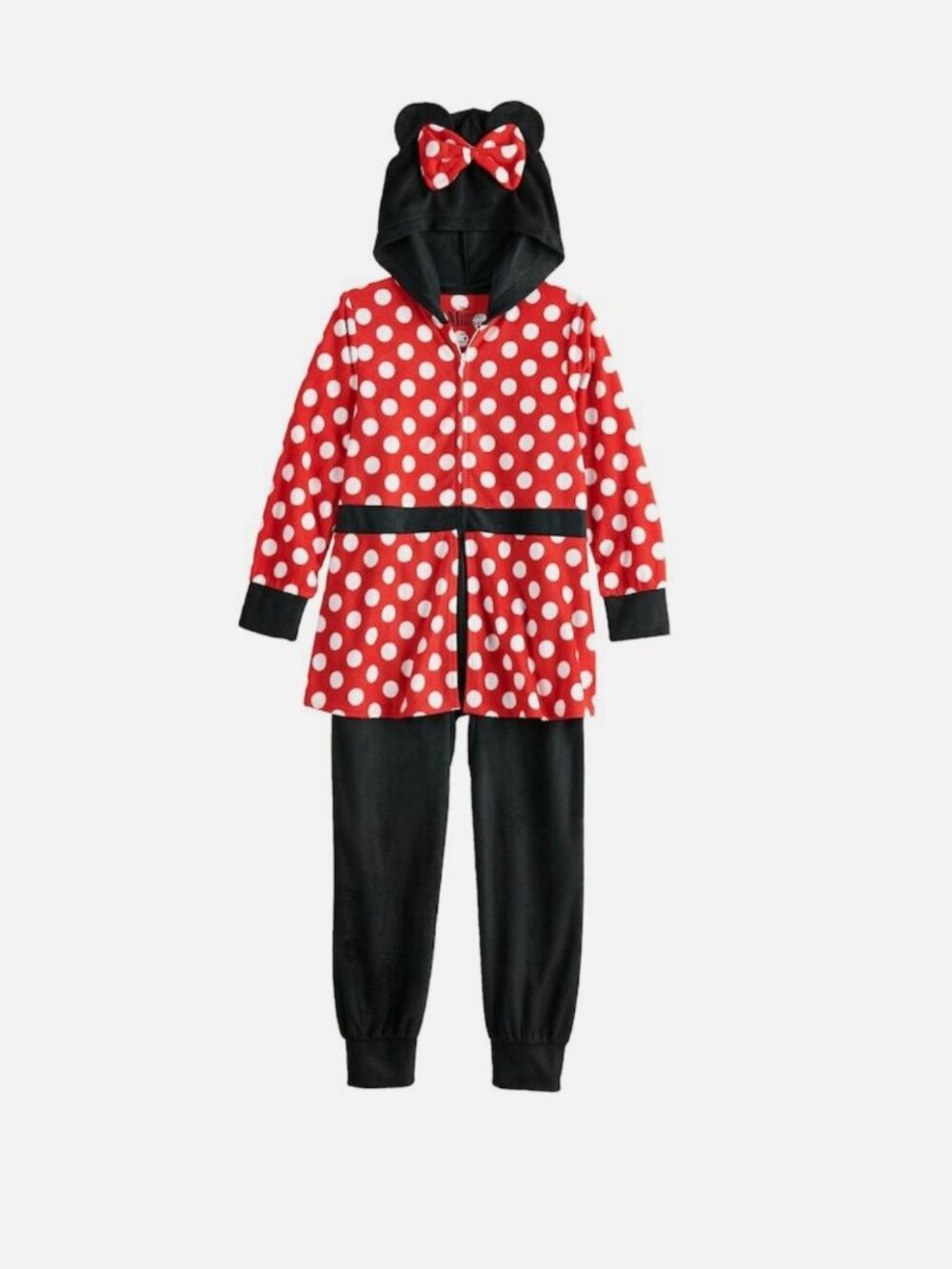 Girls Disney Minnie Mouse Union Suit Sleeper 1 pc Pajamas Size 6 NWT Fleece